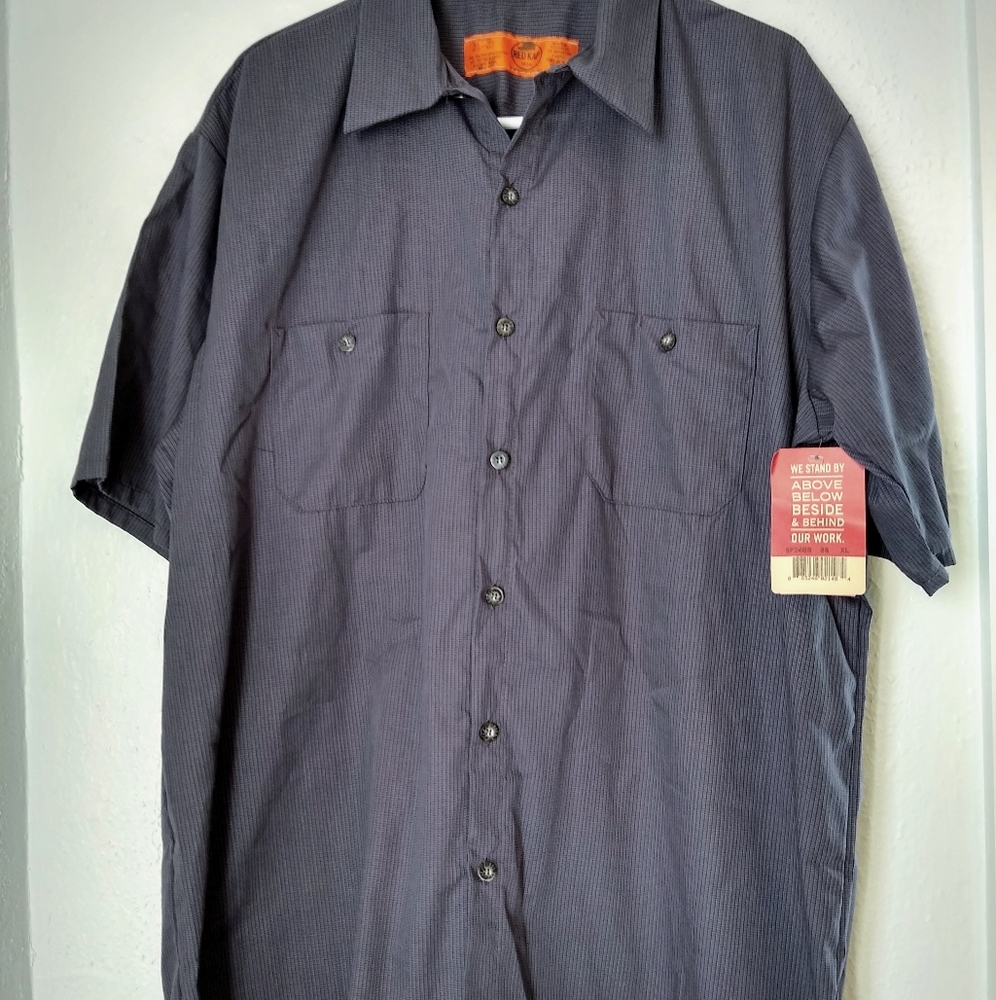 Red Kap Mens Work Shirt sz XL Button up
